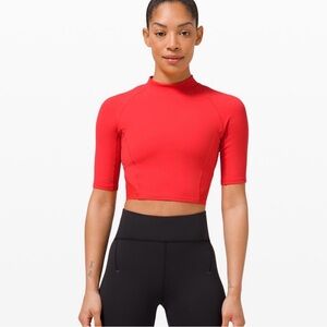 NWT size 8 everlux and mesh cropped short sleeve lululemon
